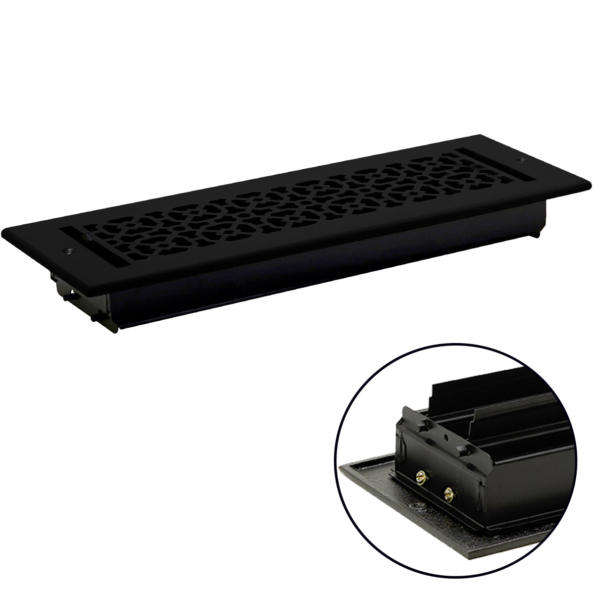 Achtek 4"x14" Solid Cast Aluminum Air Supply louvered Vent | Powder Coated