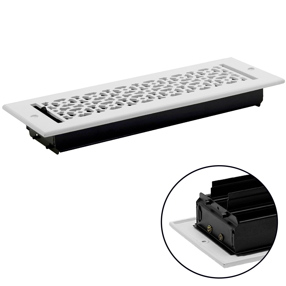 Achtek 4"x14" Solid Cast Aluminum Air Supply louvered Vent | Powder Coated