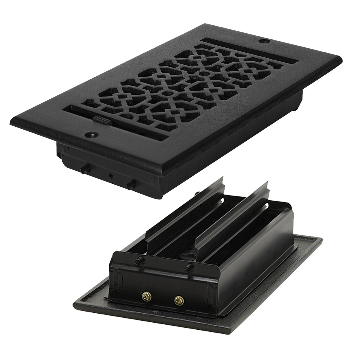 Achtek 4"x8" Solid Cast Aluminum Air Supply louvered Vent | Powder Coated