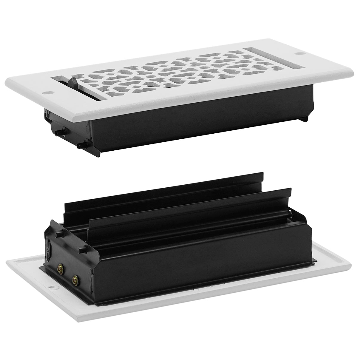 Achtek 4"x8" Solid Cast Aluminum Air Supply louvered Vent | Powder Coated