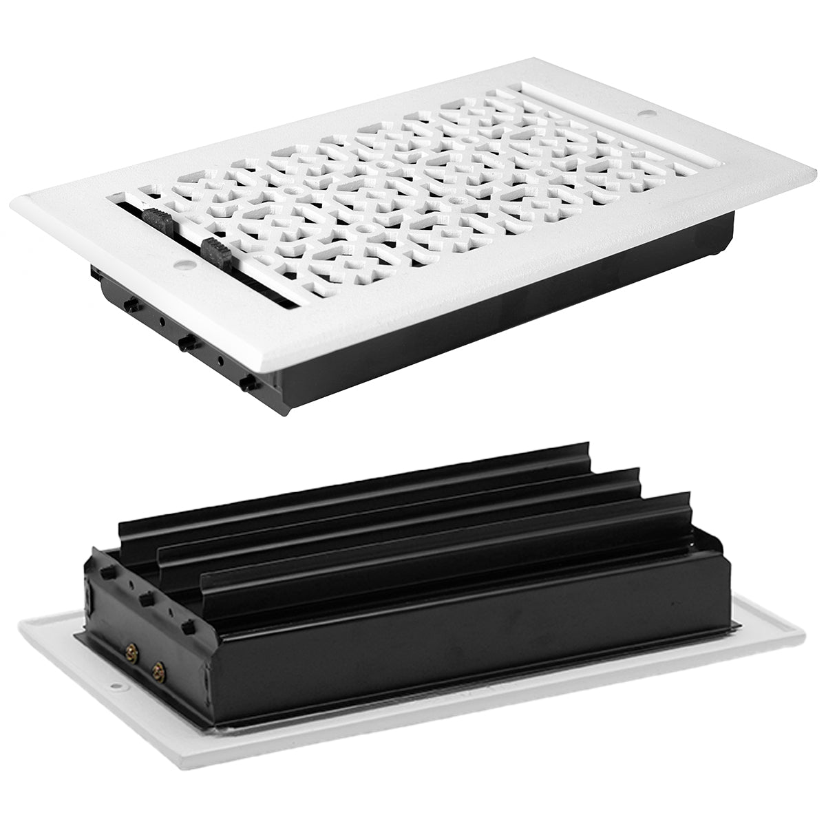 Achtek 6"x10" Solid Cast Aluminum Air Supply louvered Vent | Powder Coated