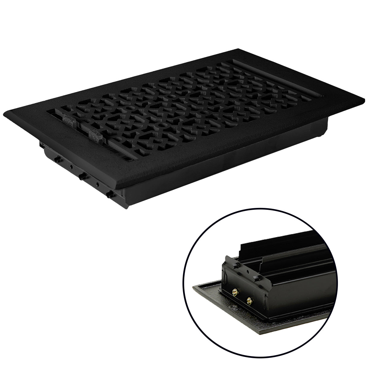 Achtek 6"x10" Solid Cast Aluminum Air Supply louvered Vent | Powder Coated