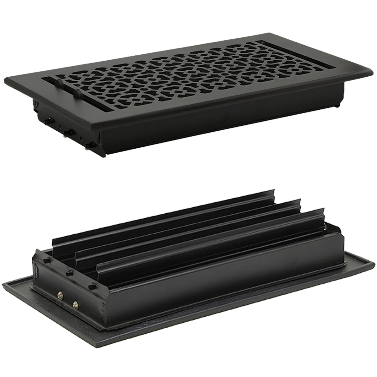 Achtek 6"x12" Solid Cast Aluminum Air Supply louvered Vent | Powder Coated