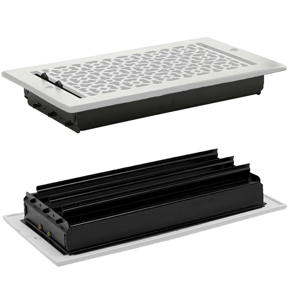 Achtek 6"x12" Solid Cast Aluminum Air Supply louvered Vent | Powder Coated