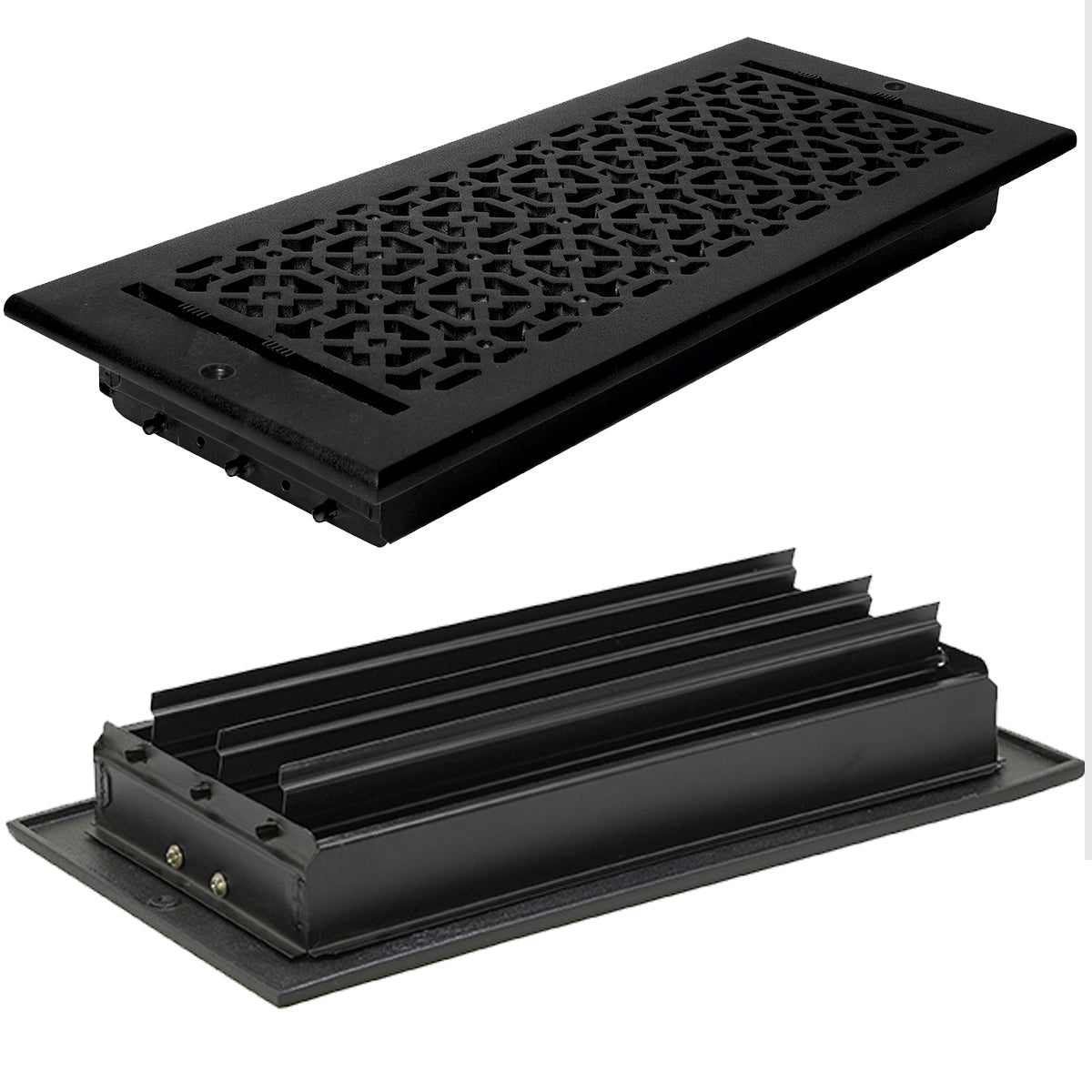 Achtek 6"x16" Solid Cast Aluminum Air Supply louvered Vent | Powder Coated