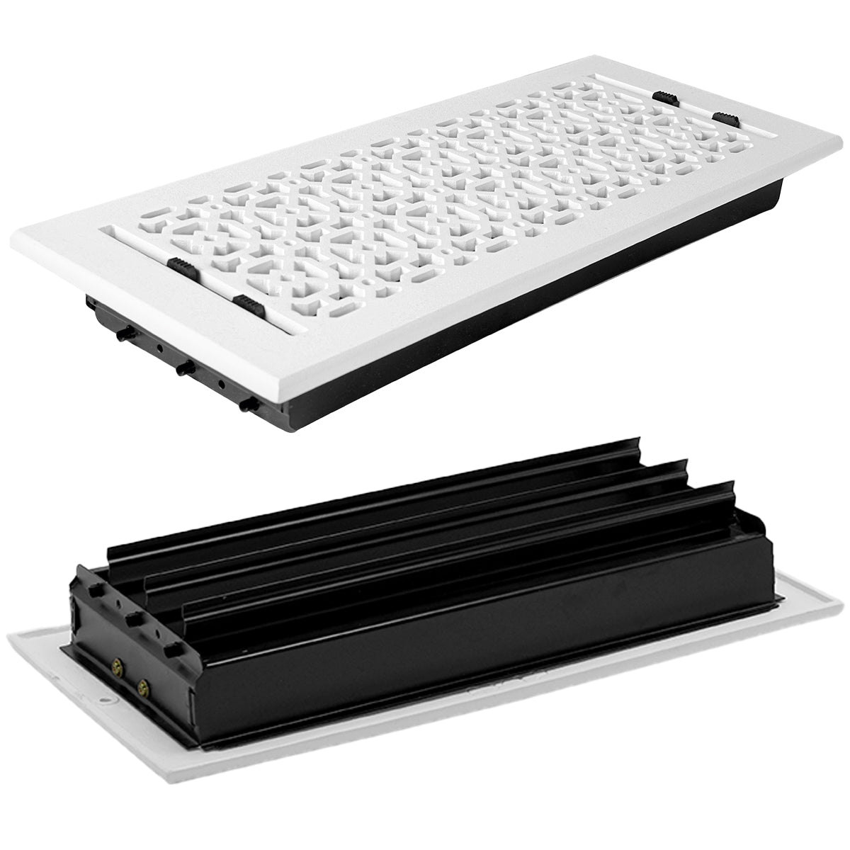 Achtek 6"x16" Solid Cast Aluminum Air Supply louvered Vent | Powder Coated