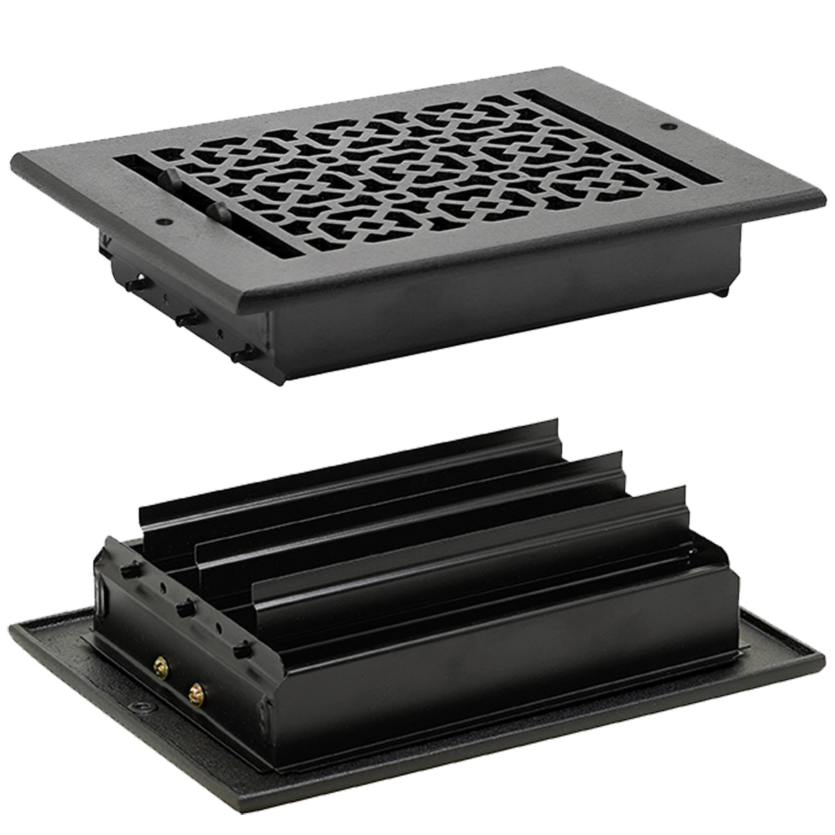 Achtek 6"x8" Solid Cast Aluminum Air Supply louvered Vent | Powder Coated