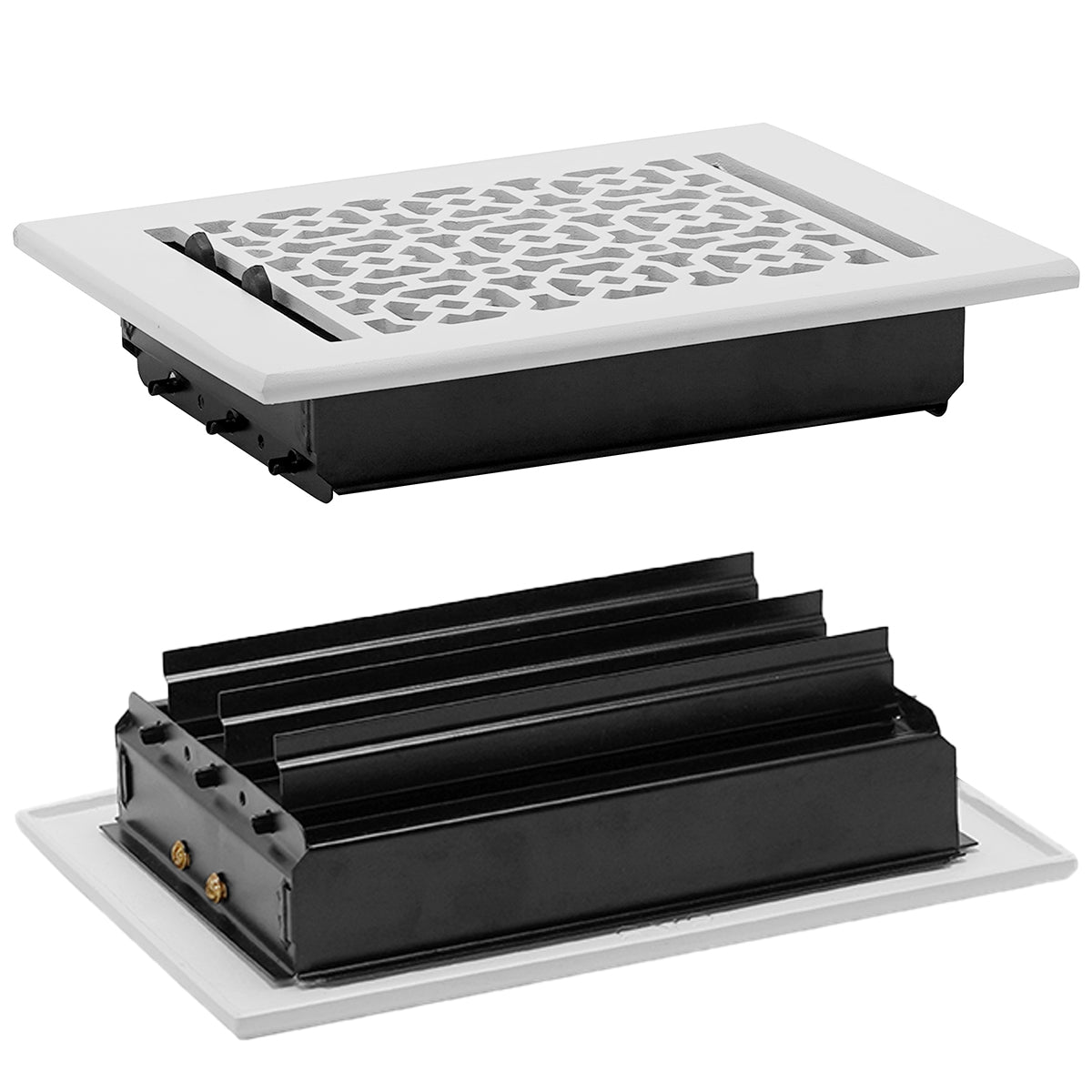 Achtek 6"x8" Solid Cast Aluminum Air Supply louvered Vent | Powder Coated