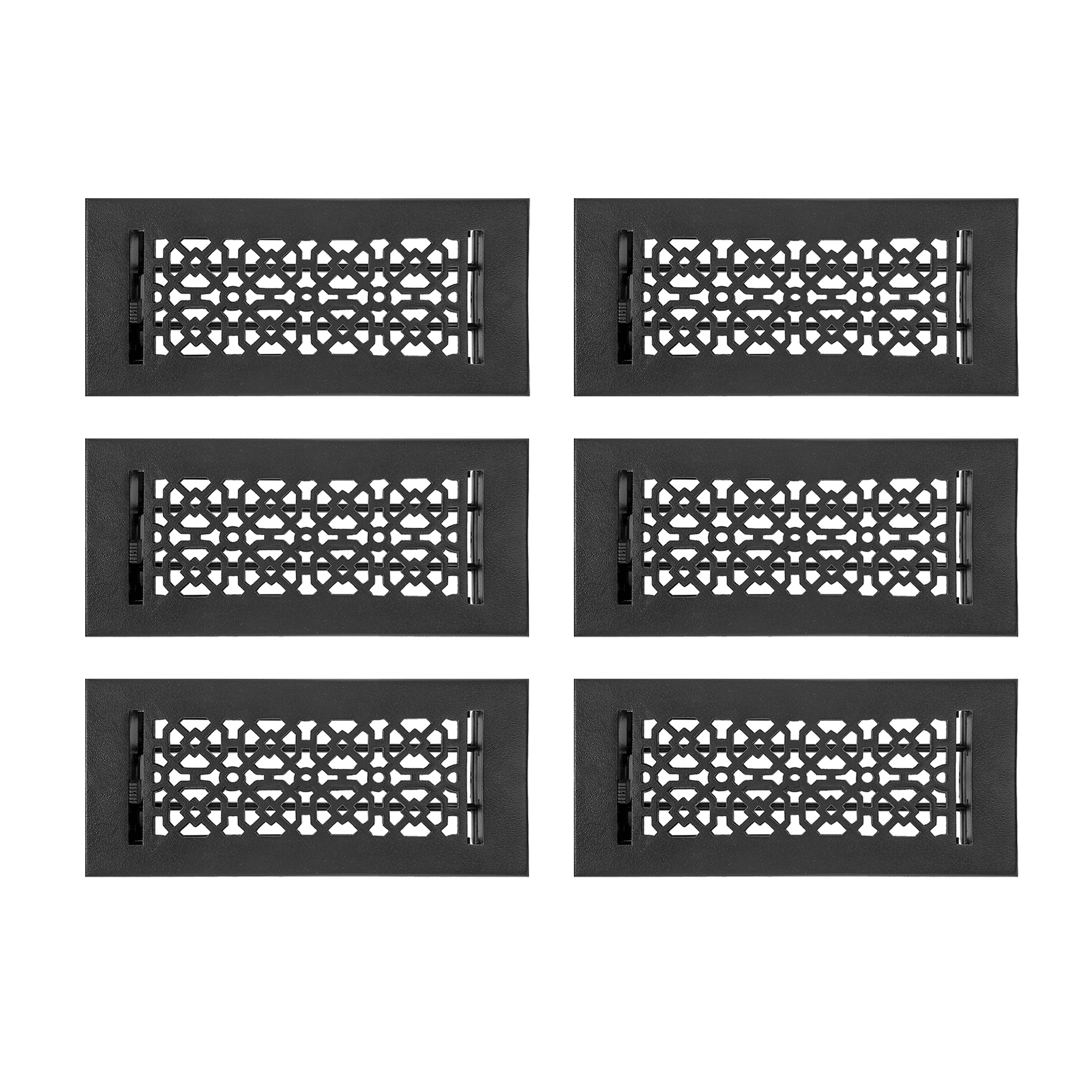 PACK of 6 ACHTEK 4"x10" Walkable FLOOR Solid Cast Aluminum Air Supply louvered Powder Coated