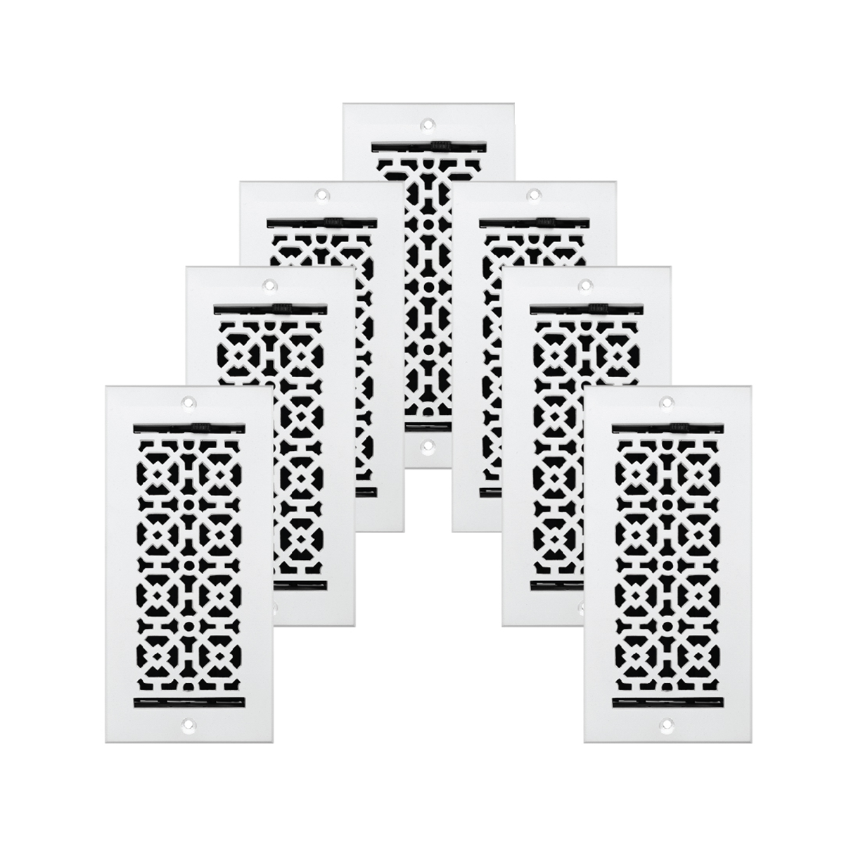 PACK of 7 ACHTEK 4"x10" WALL/ CEILING Solid Cast Aluminum Air Supply louvered Powder Coated