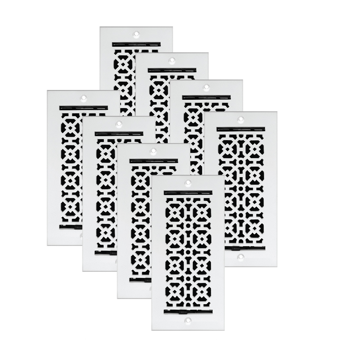 PACK of 8 ACHTEK 4"x10" WALL/ CEILING Solid Cast Aluminum Air Supply louvered Powder Coated