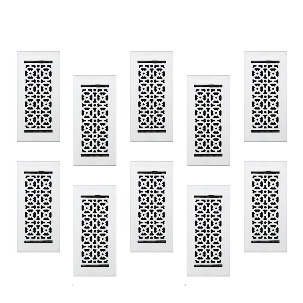 PACK of 10 ACHTEK 4"x10" Walkable FLOOR Solid Cast Aluminum Air Supply louvered Powder Coated