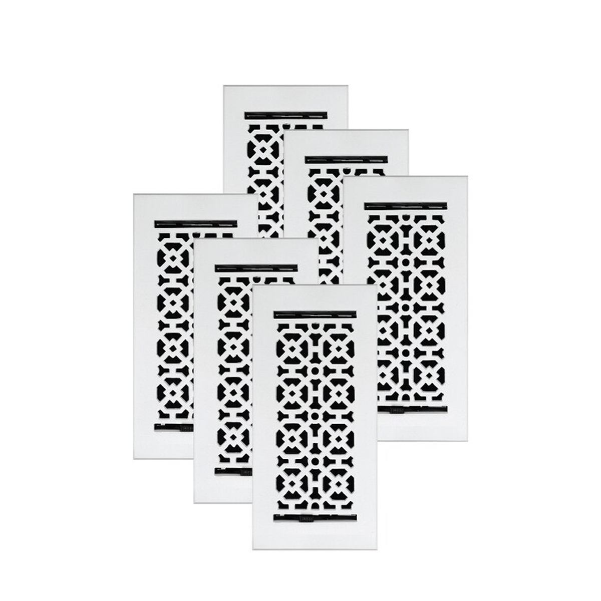 PACK of 6 ACHTEK 4"x10" Walkable FLOOR Solid Cast Aluminum Air Supply louvered Powder Coated