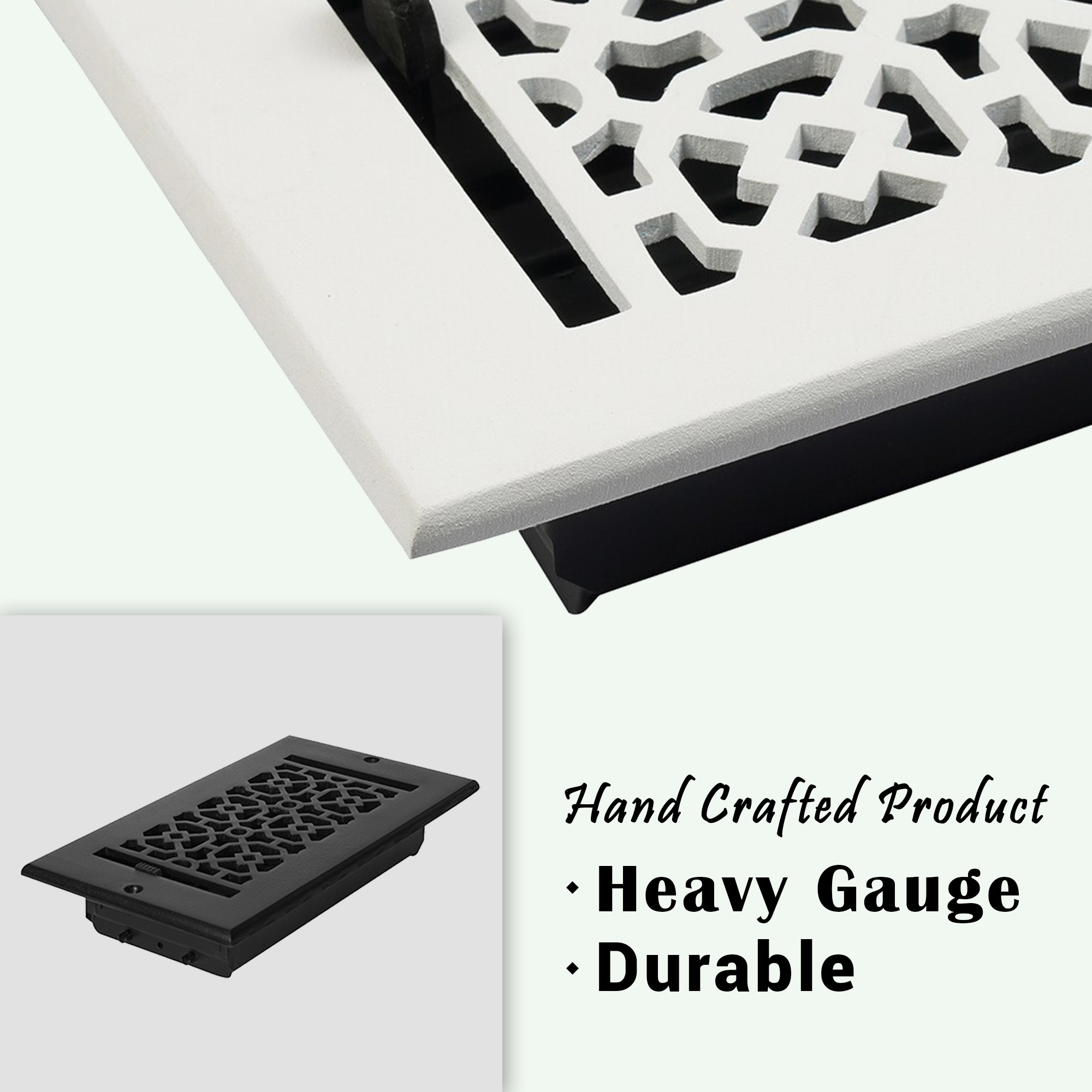 Achtek handcrafted black 4x8 air supply vent with heavy gauge, durable for floor mounting