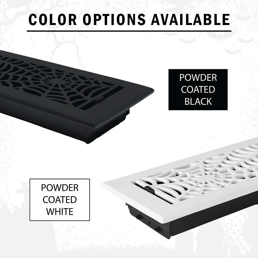PACK of 6 Spooky Gothic 4"x10" WALL / CEILING Solid Cast Aluminum Air Supply louvered Powder Coated
