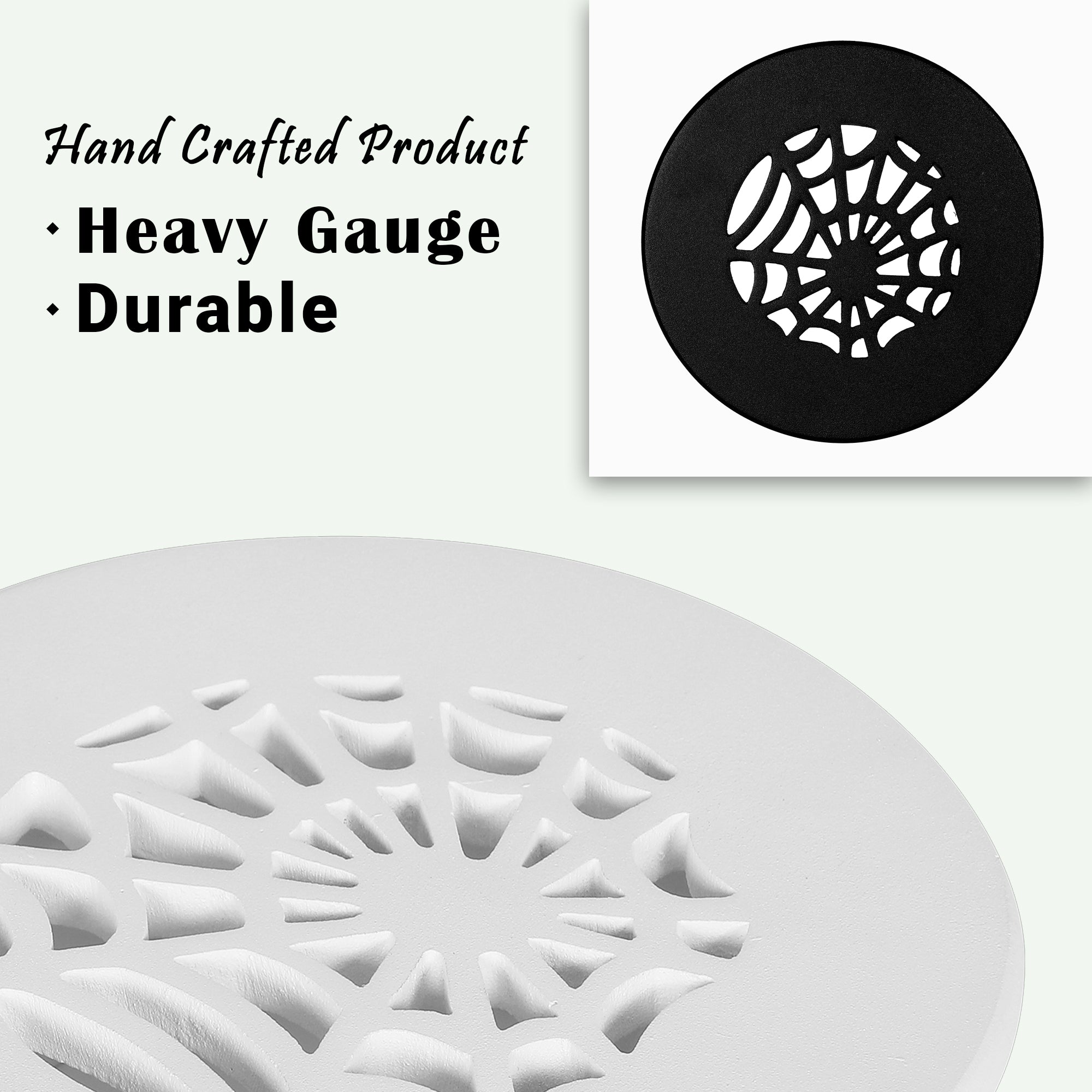 Grille ronde en aluminium moulé massif Spooky Gothic de 5 po | Revêtement en poudre