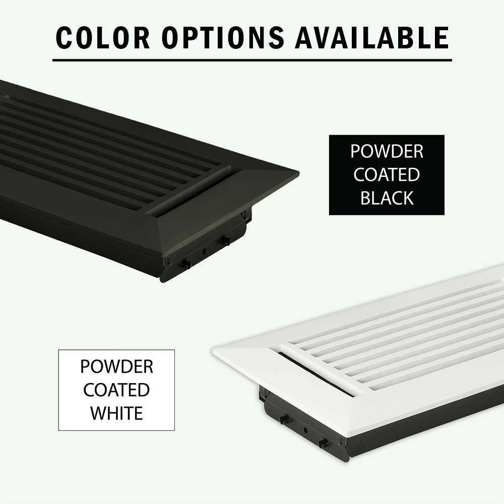 Linear 4"x8" Solid Cast Aluminum Air Supply louvered Vent | Powder Coated