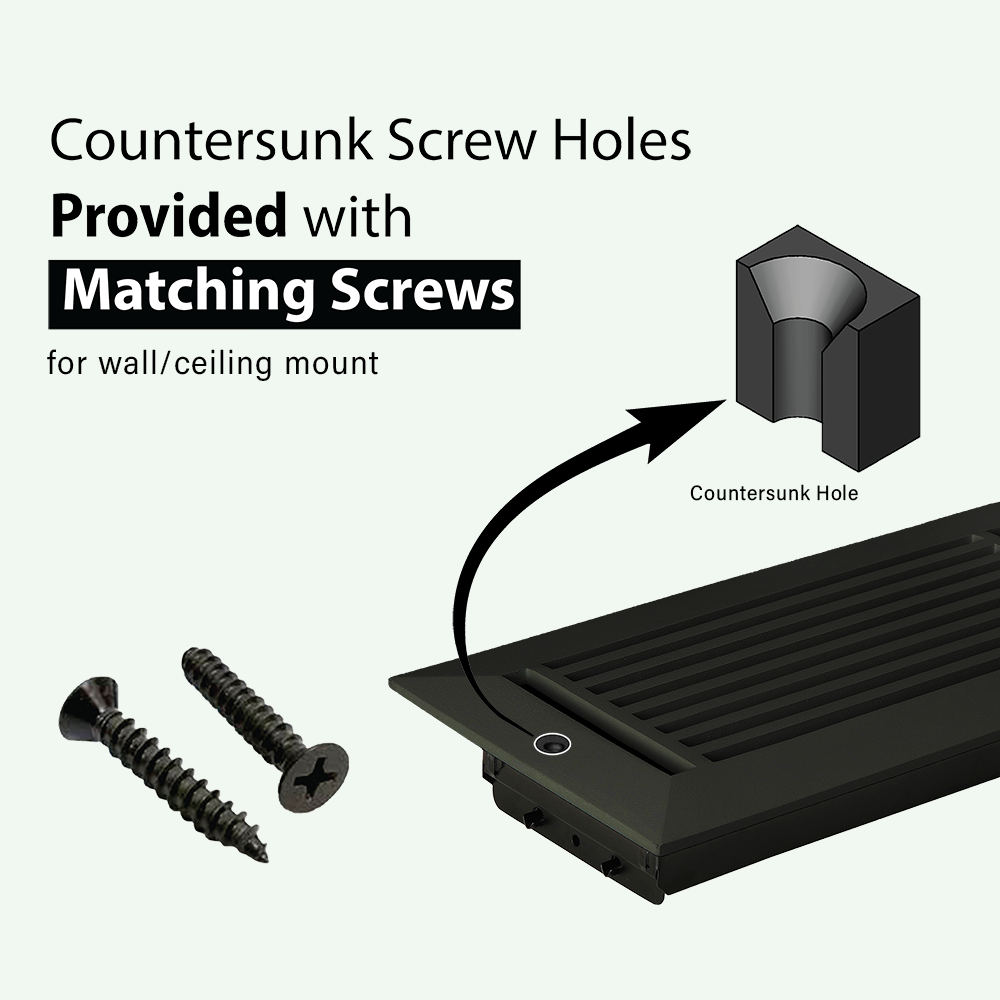 Linear 4"x8" Solid Cast Aluminum Air Supply louvered Vent | Powder Coated