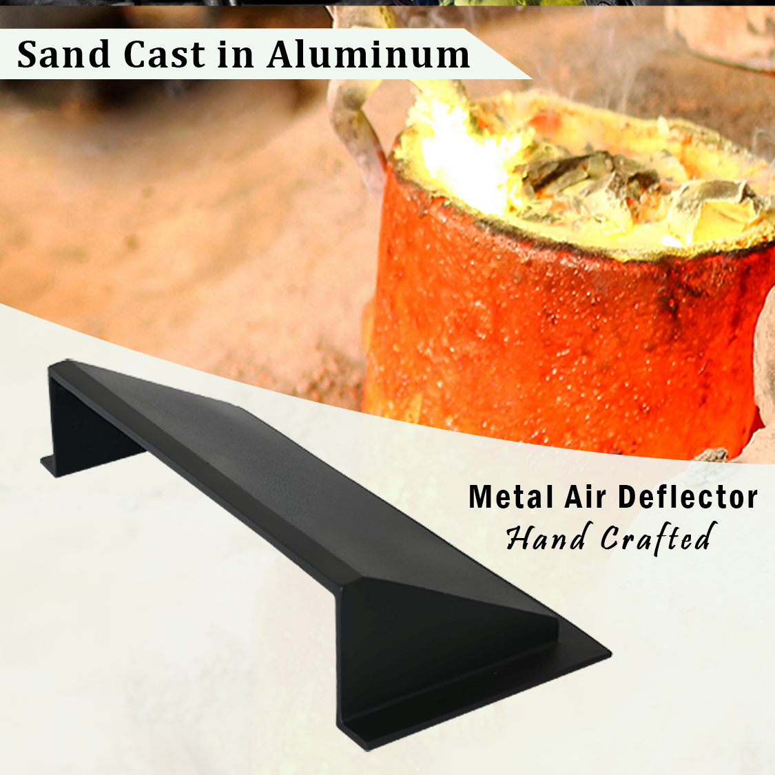 Solid Metal Deflector 6"x12" Unbreakable Cast Aluminum | Air & Heat Diverter