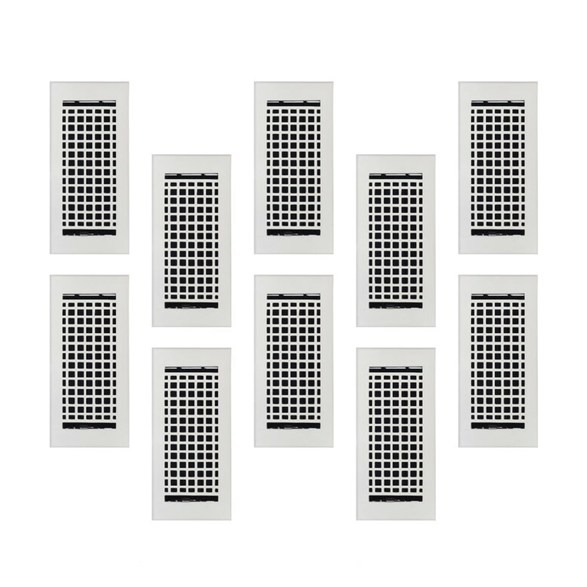 6 to 10 PACK 4"x10" Mosaic Walkable FLOOR Solid Cast Aluminum Air Supply louvered Powder Coated