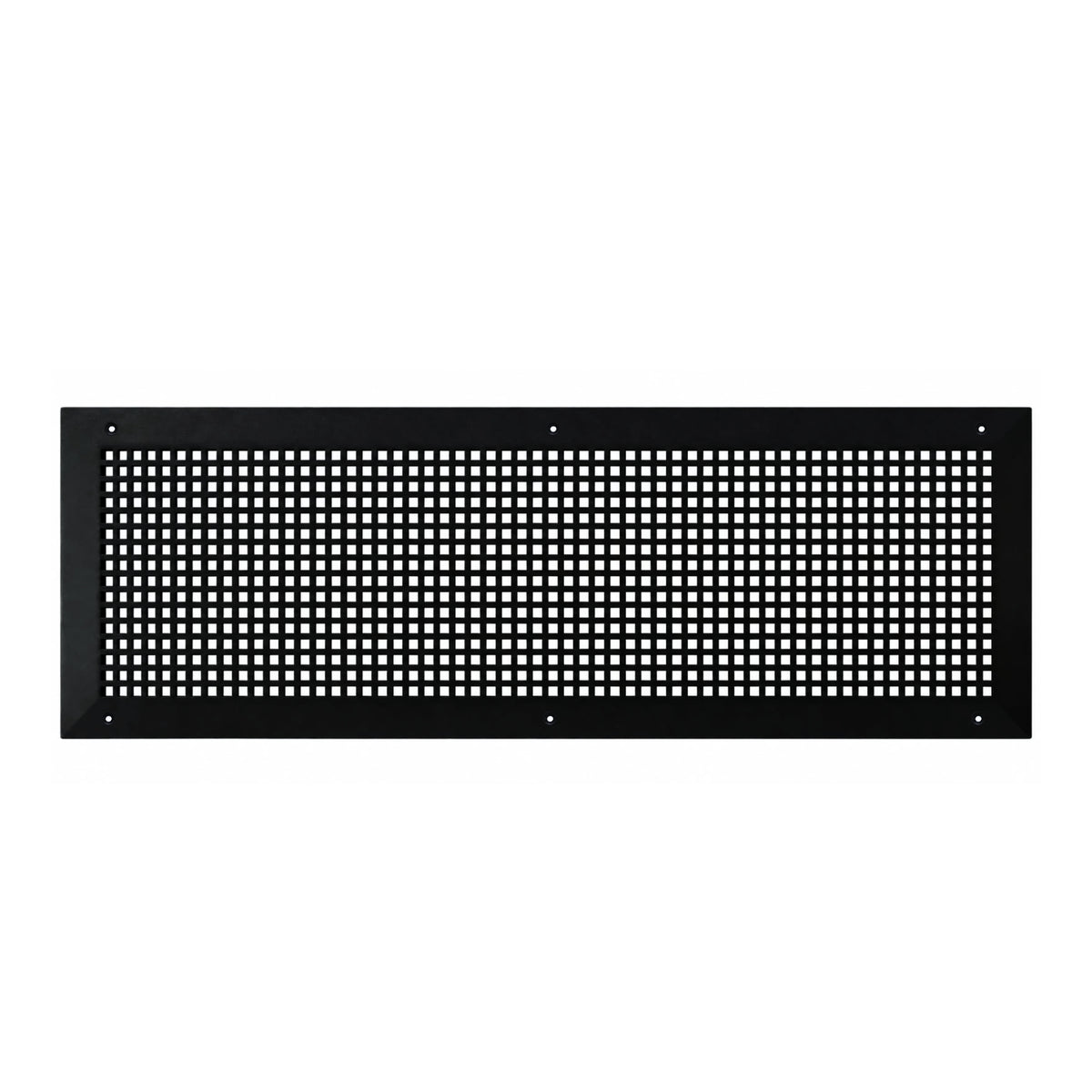 Mosaic 10x30 HVAC air return vent with tapered edge, black finish, geometric design, provided with color matching screws