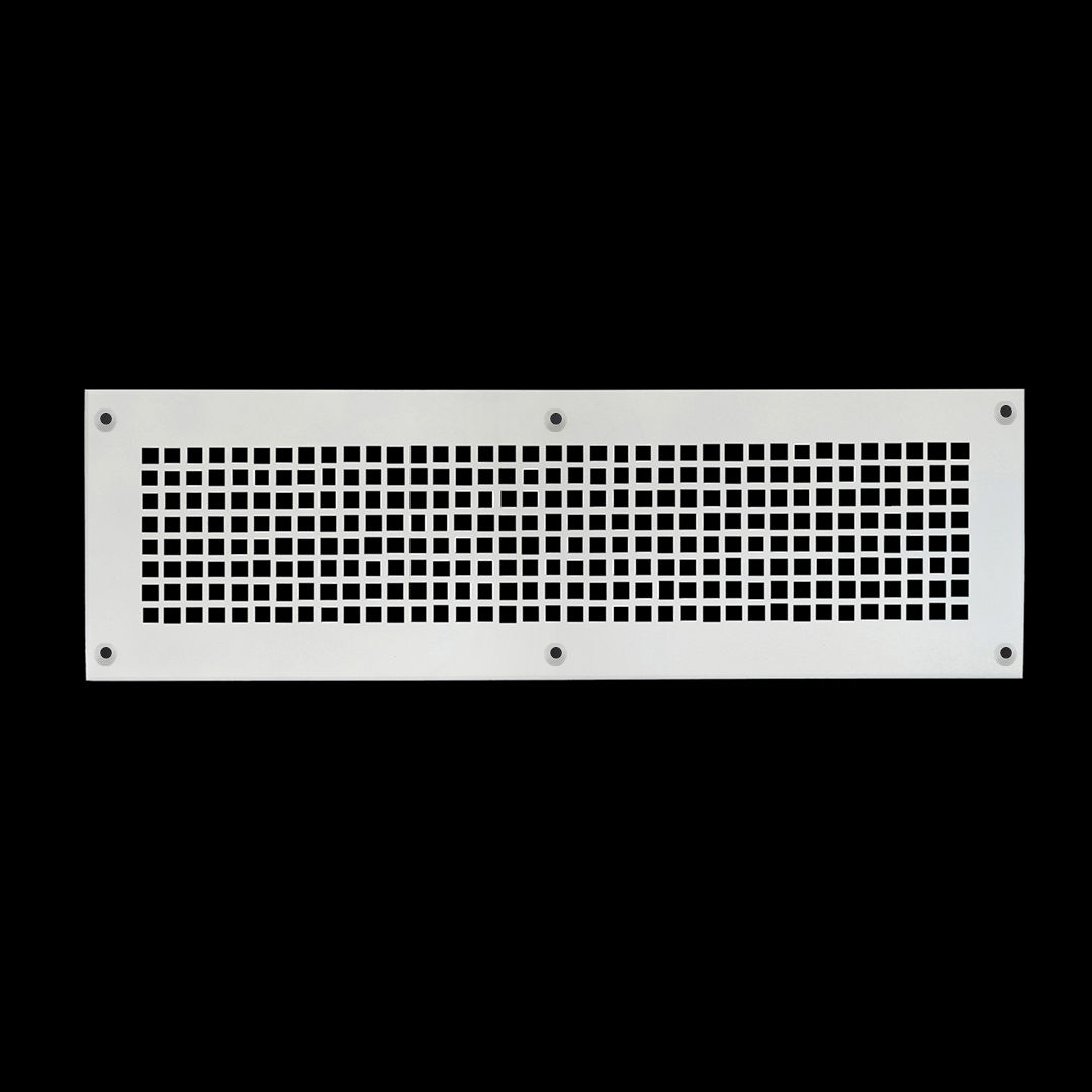 Mosaic 18x27 handcrafted air return vent cover for wall mounting with white finish, provided with matching #10 screws