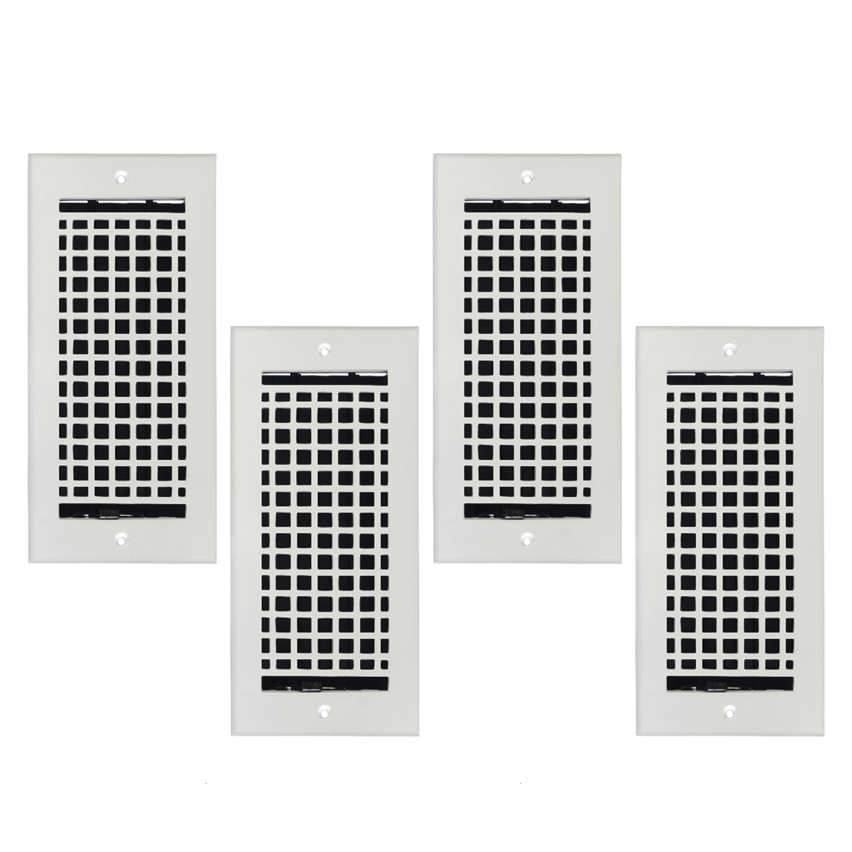 Mosaic 4 pack 4x10 handcrafted air supply vent white for wall with geometric pattern, provided with matching #10 screws