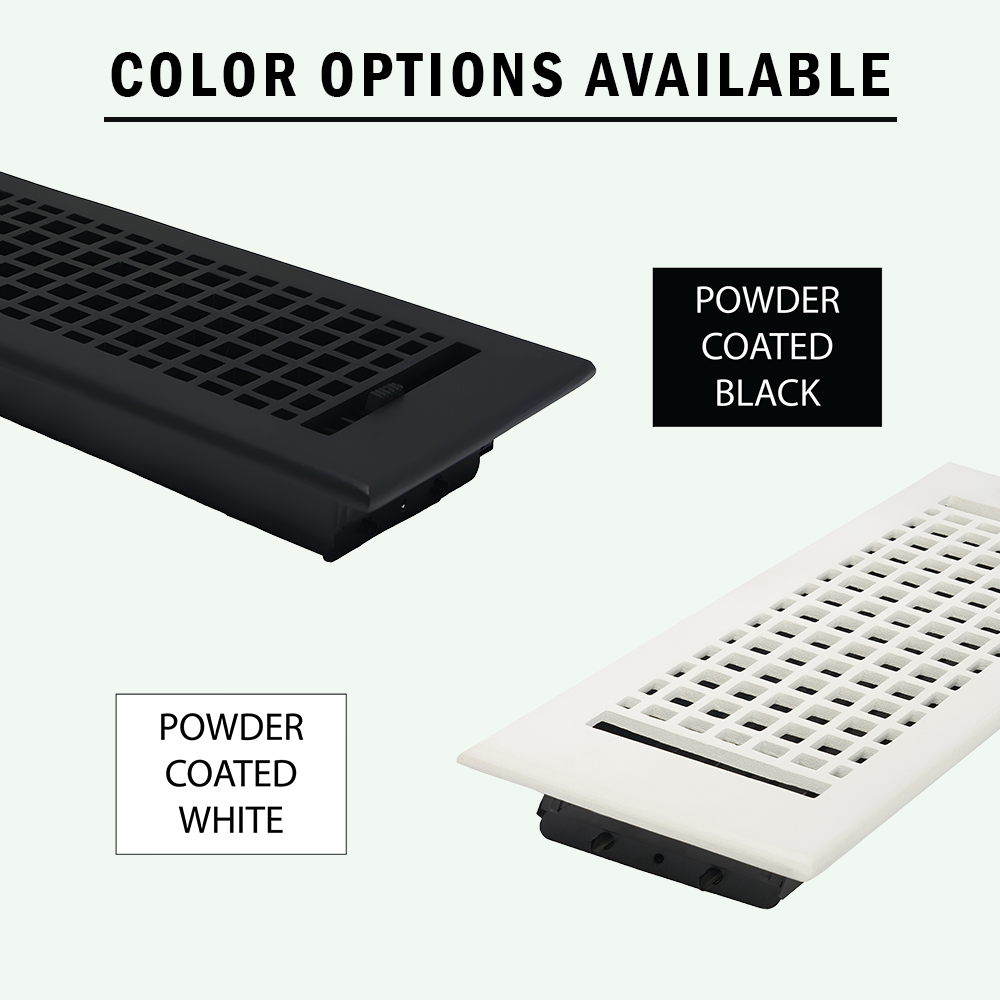 Mosaic 4"x10" Solid Cast Aluminum Air Supply louvered Vent | Powder Coated