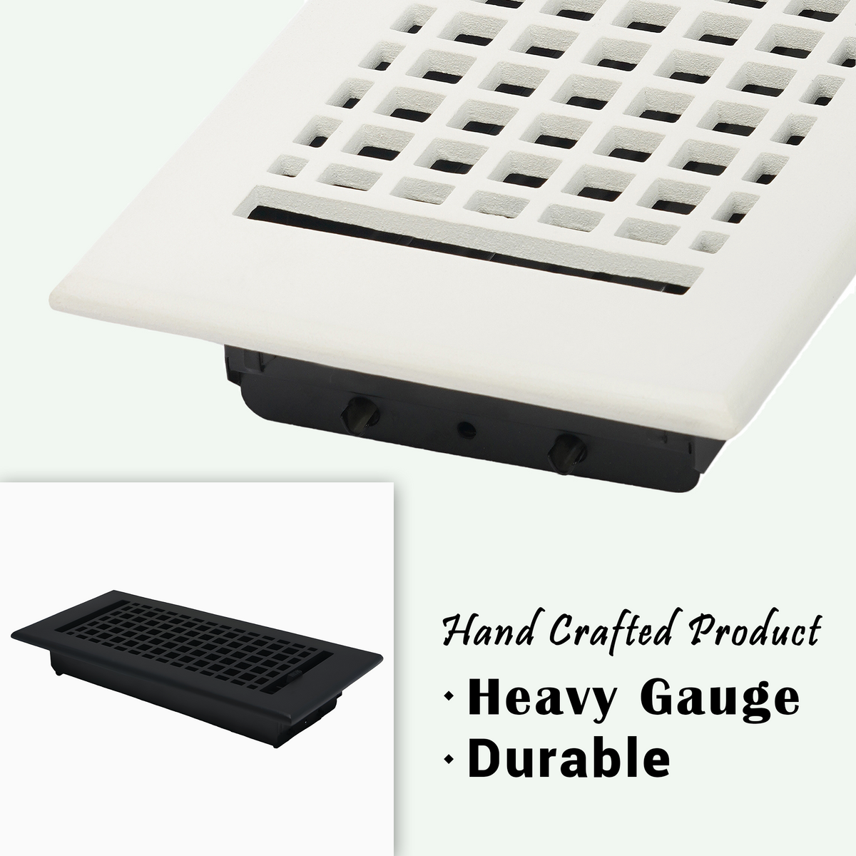 Mosaic air supply vent with powder coated white and black finish, heavy guage and durable