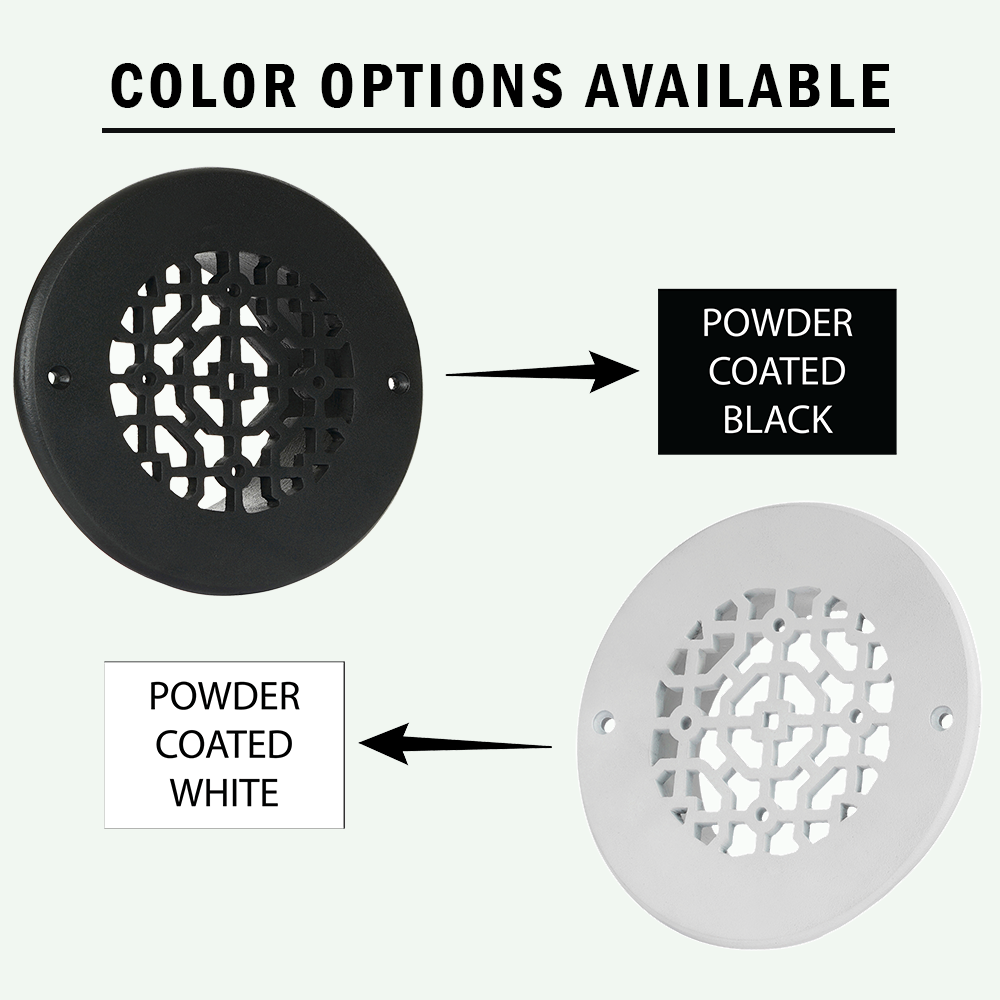 Achtek 4" Duct (5-1/2" Overall) Round Vent Cast Aluminum Handcrafted