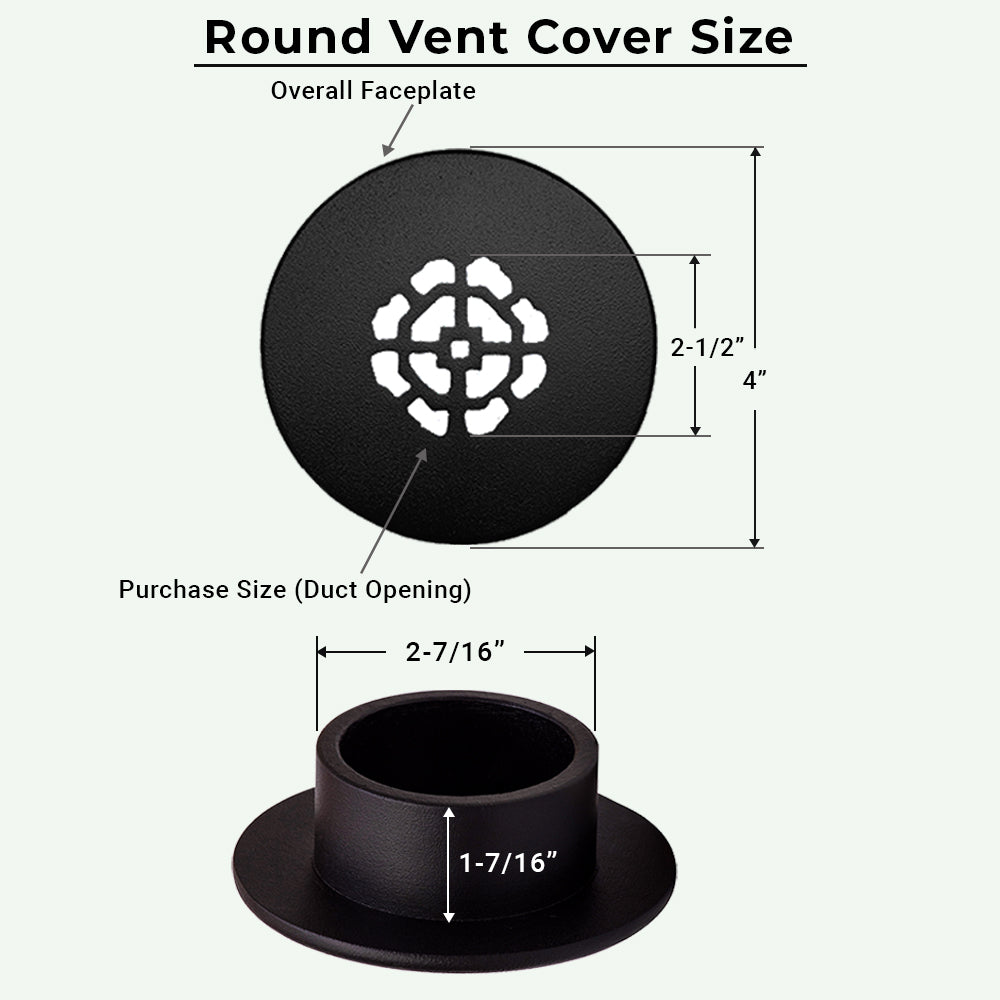 Grille ronde en aluminium moulé massif Achtek de 2,5 po | Revêtement en poudre