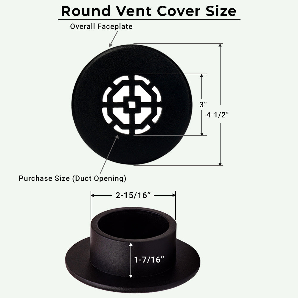 Achtek 3" Duct (4-1/2" Overall) Round Vent Cast Aluminum Handcrafted