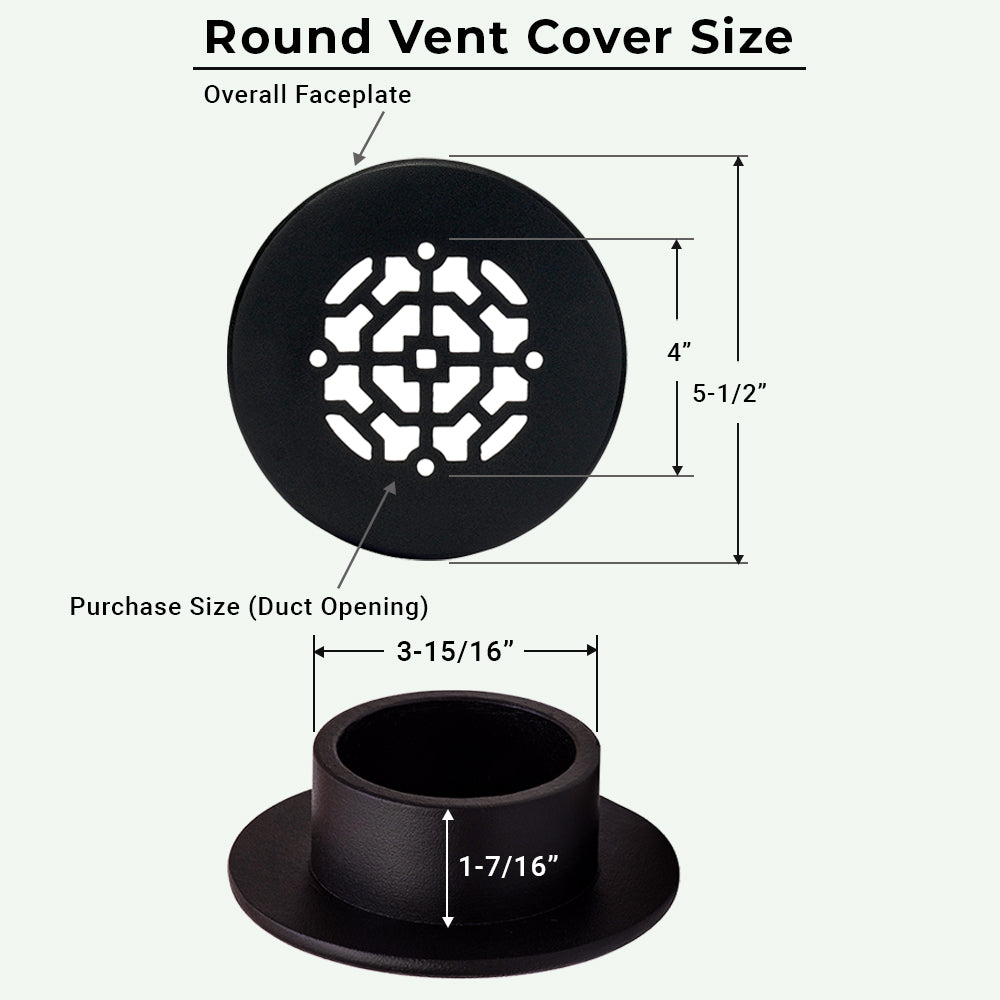 Grille ronde en aluminium moulé massif Achtek de 4 po | Revêtement en poudre