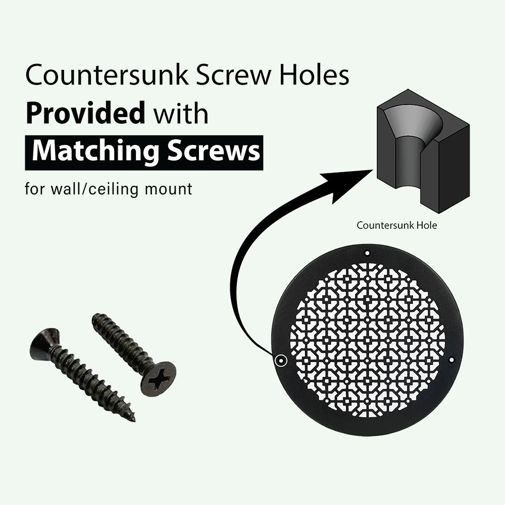 Achtek 12" Duct (14" Overall) Round Vent Cast Aluminum Handcrafted