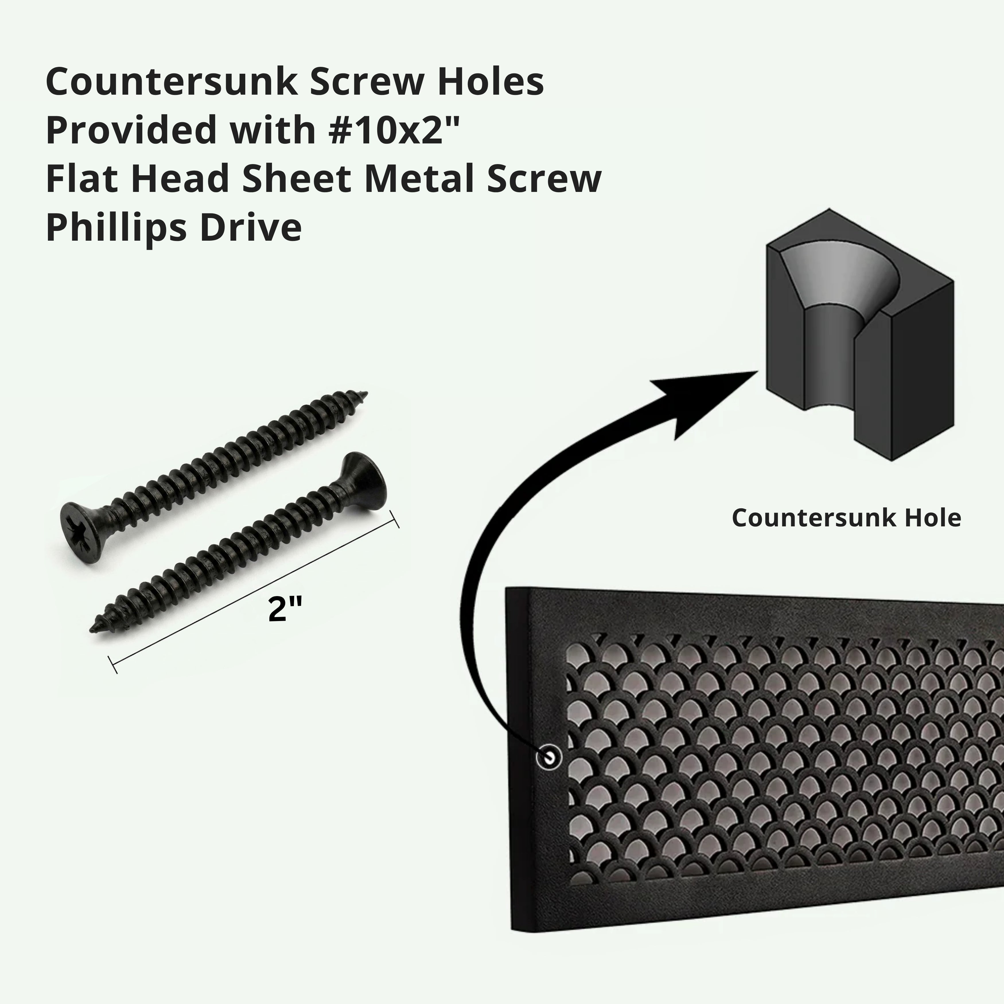 Scallop BASEBOARD 8"x24" Duct opening Solid Cast Aluminum Grill Vent Cover | Powder Coated