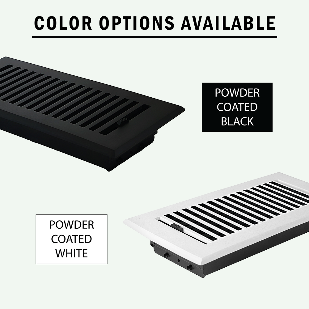 Sleek 6"x12" Solid Cast Aluminum Air Supply louvered Vent | Powder Coated