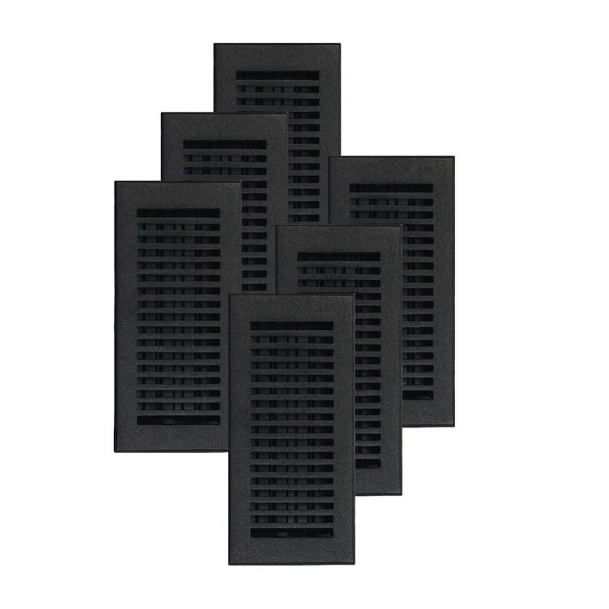 PACK of 6 SLEEK 4"x10" Walkable FLOOR Solid Cast Aluminum Air Supply louvered Powder Coated