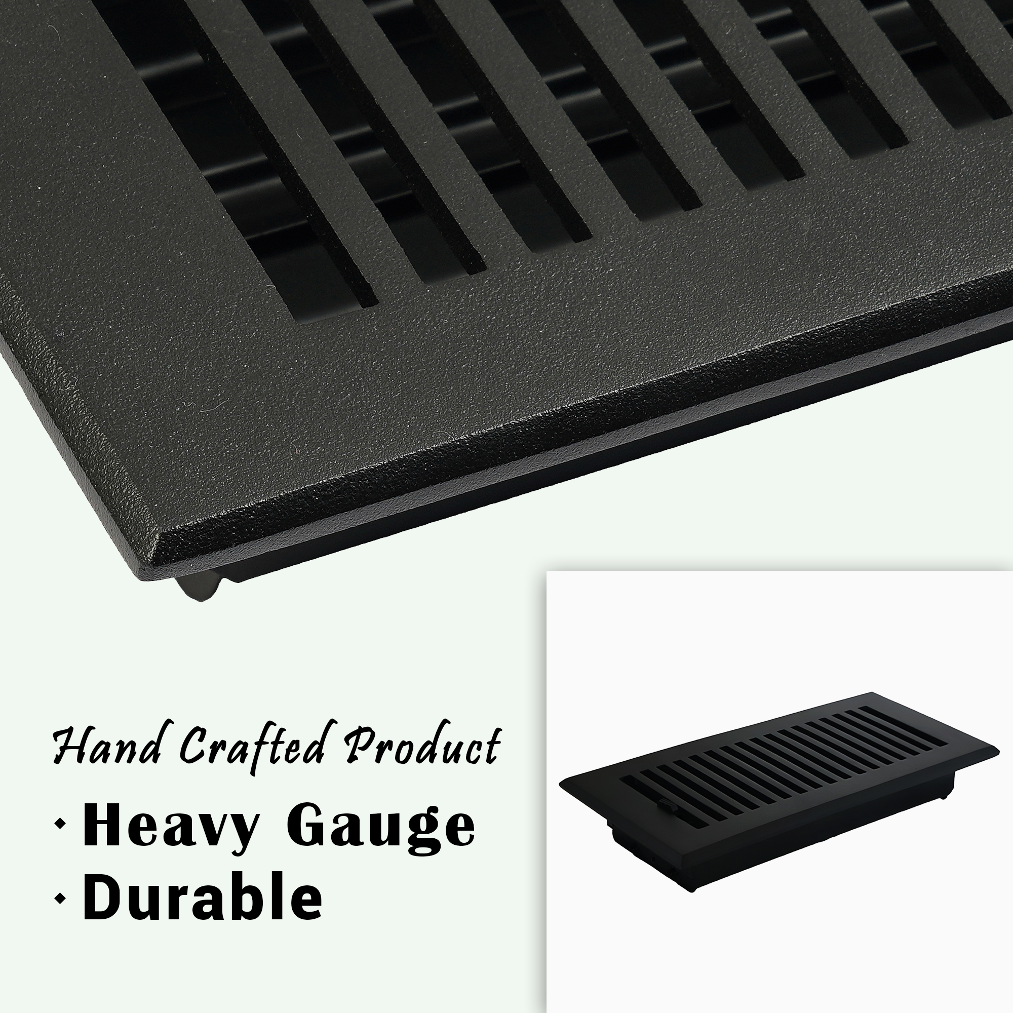 Grille d'aération élégante en aluminium moulé massif de 6" x 12" avec persiennes | Revêtement en poudre