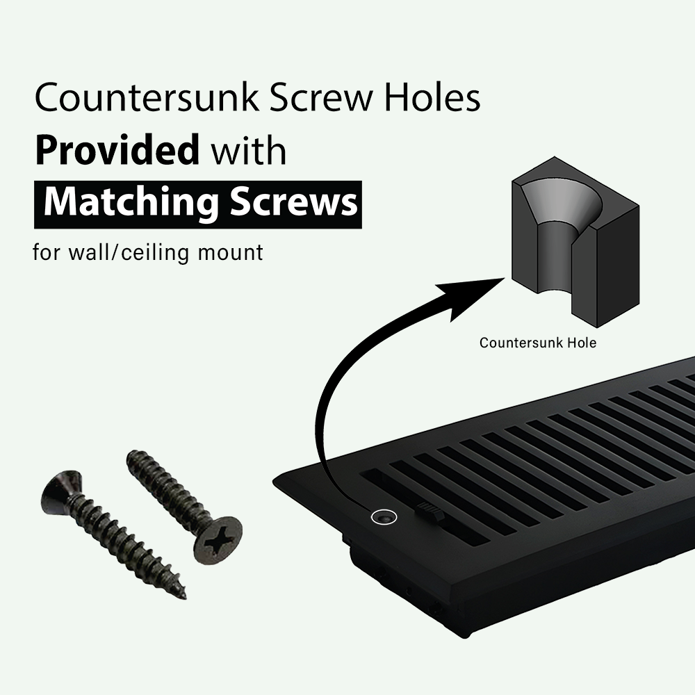 Sleek 6"x12" Solid Cast Aluminum Air Supply louvered Vent | Powder Coated