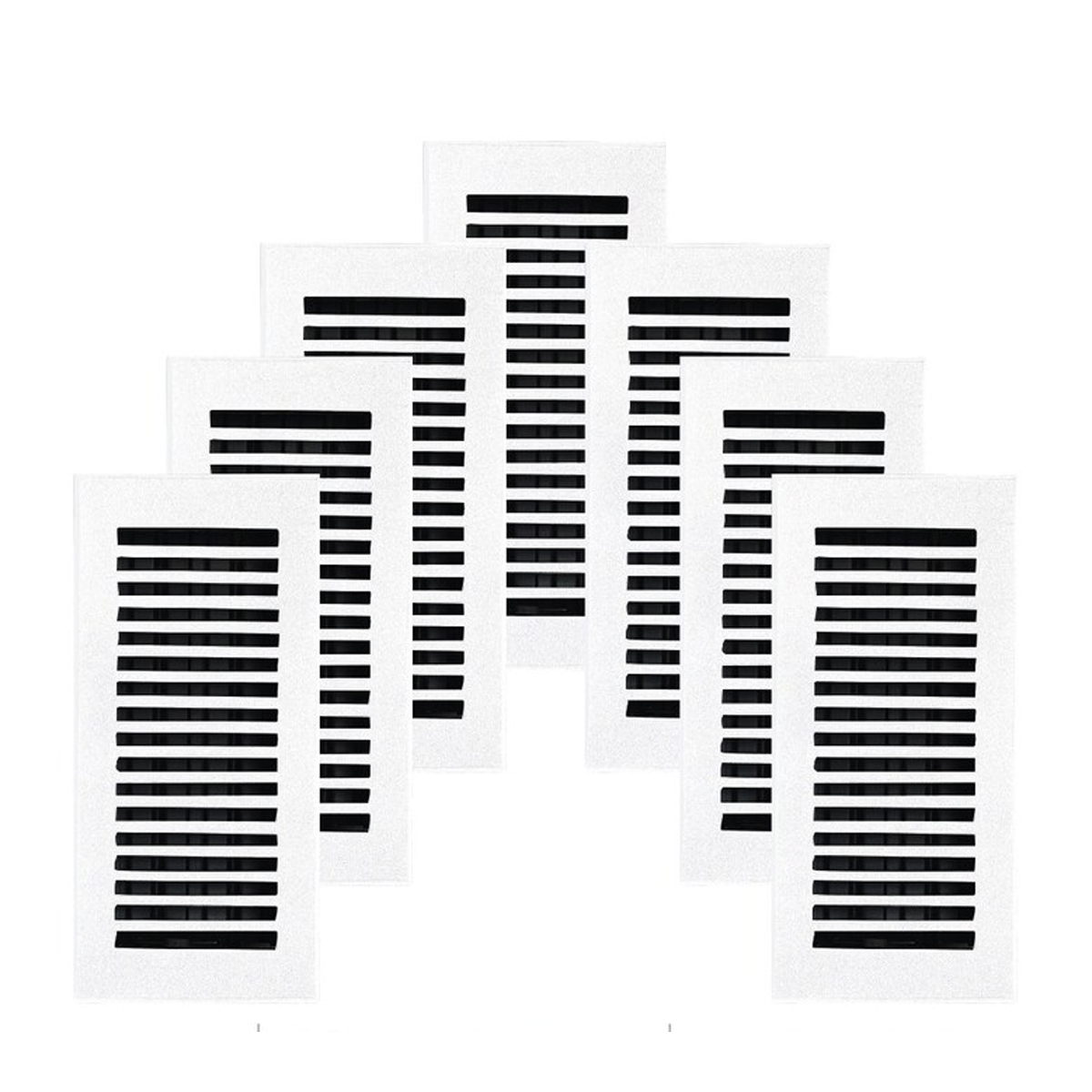 PACK of 7 SLEEK 4"x10" Walkable FLOOR Solid Cast Aluminum Air Supply louvered Powder Coated