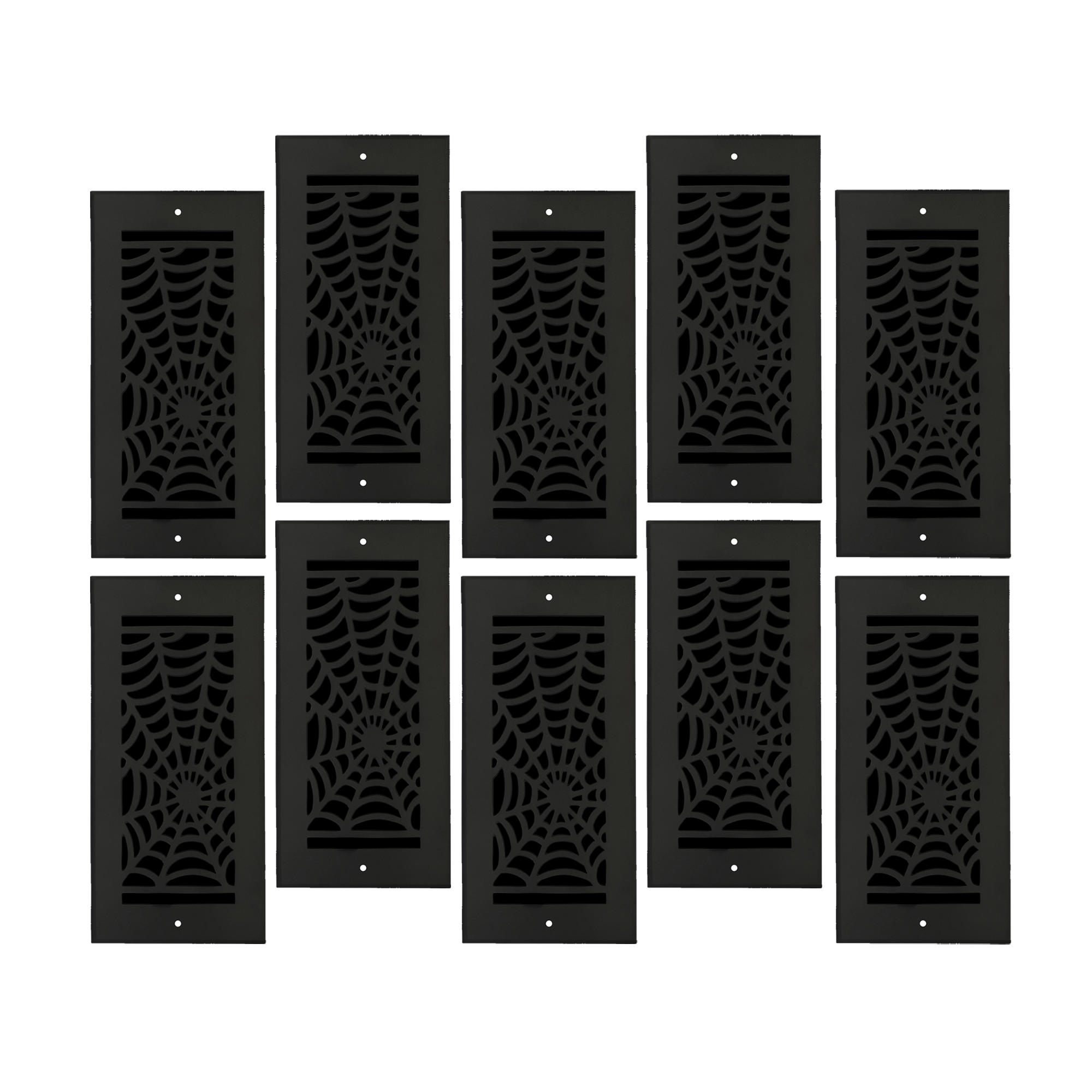 PACK of 10 Spooky Gothic 4"x10" WALL / CEILING Solid Cast Aluminum Air Supply louvered Powder Coated