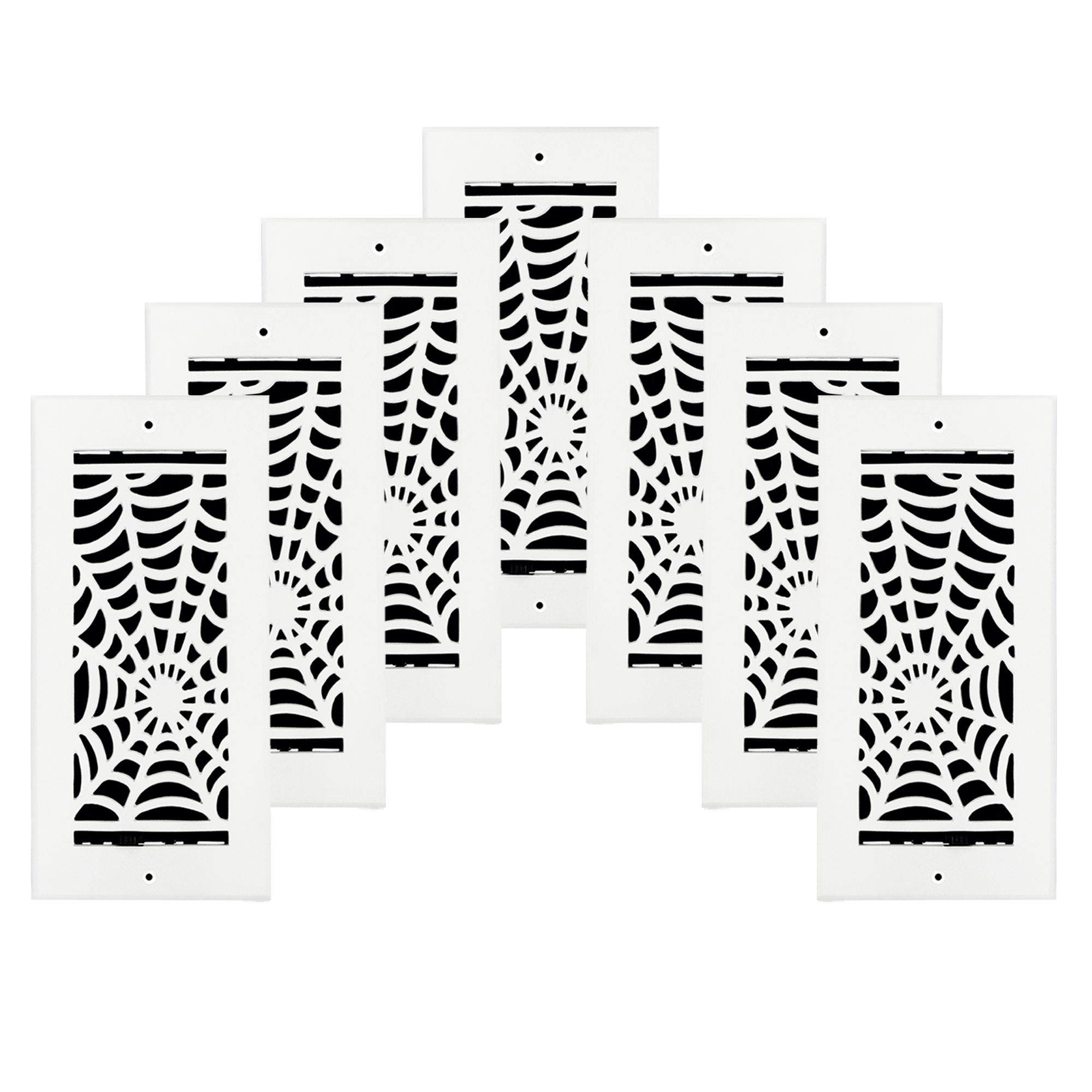 LOT de 7 grilles d'aération murales/plafond Spooky Gothic 4"x10" en aluminium moulé massif avec revêtement en poudre