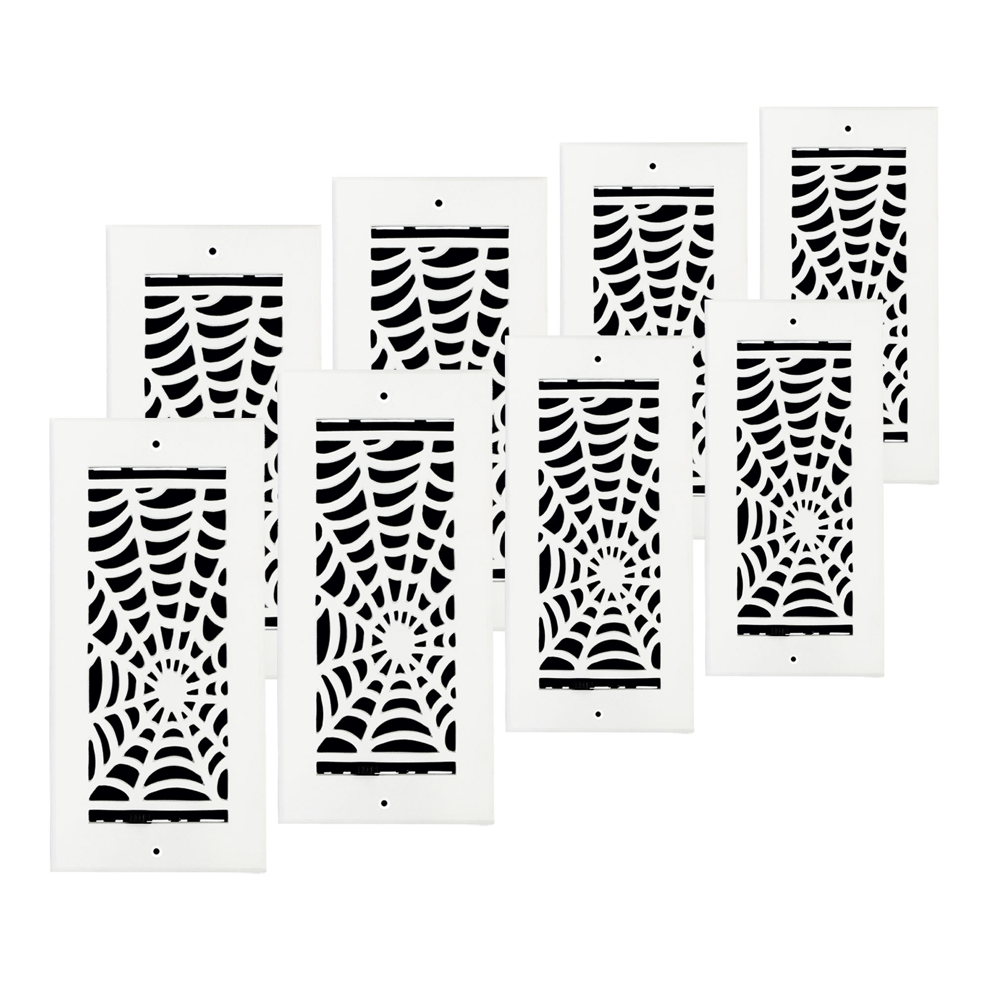 Lot de 8 grilles d'aération murales/plafond Spooky Gothic 4"x10" en aluminium moulé massif avec revêtement en poudre