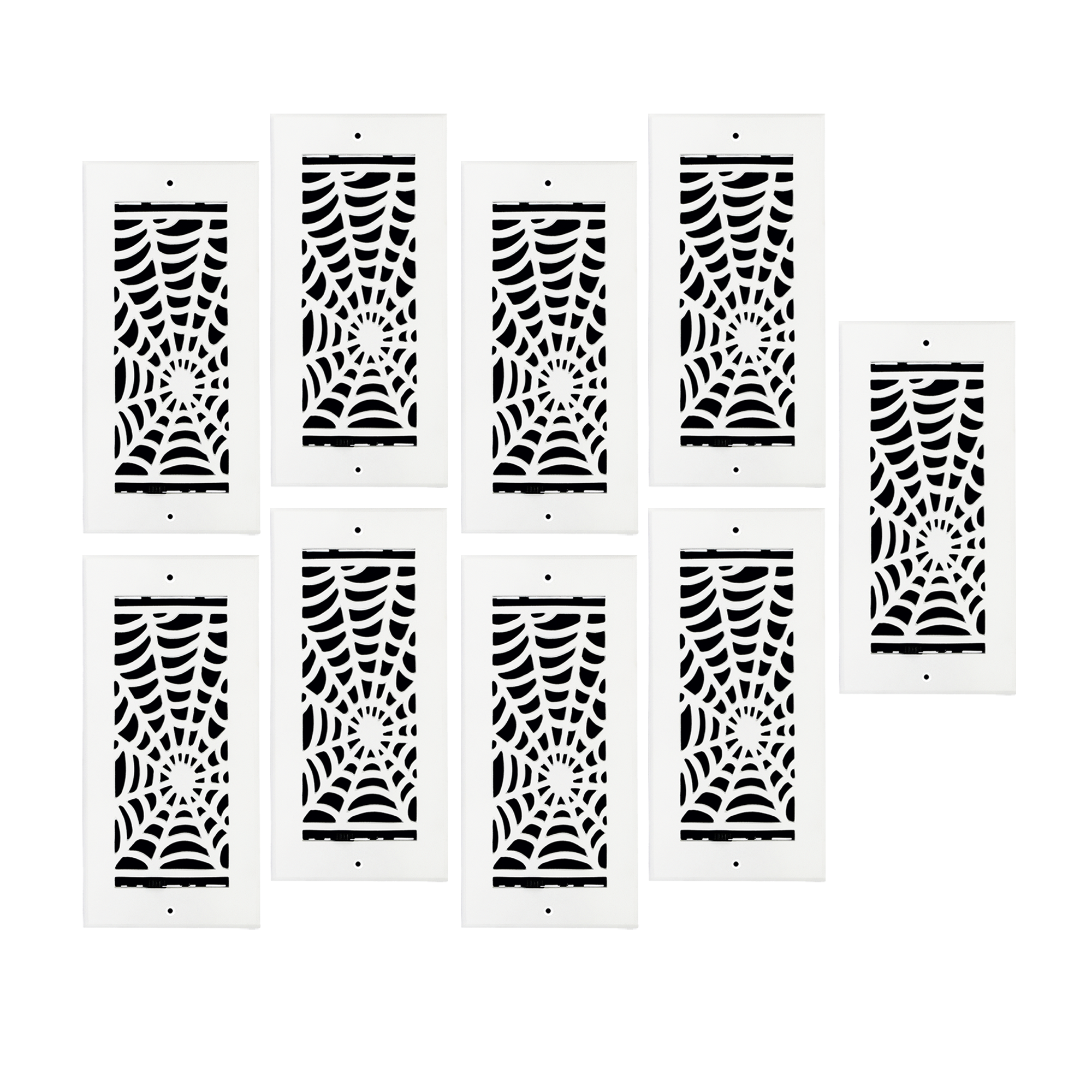 Lot de 9 grilles d'aération murales/plafond Spooky Gothic 4"x10" en aluminium moulé massif avec revêtement en poudre