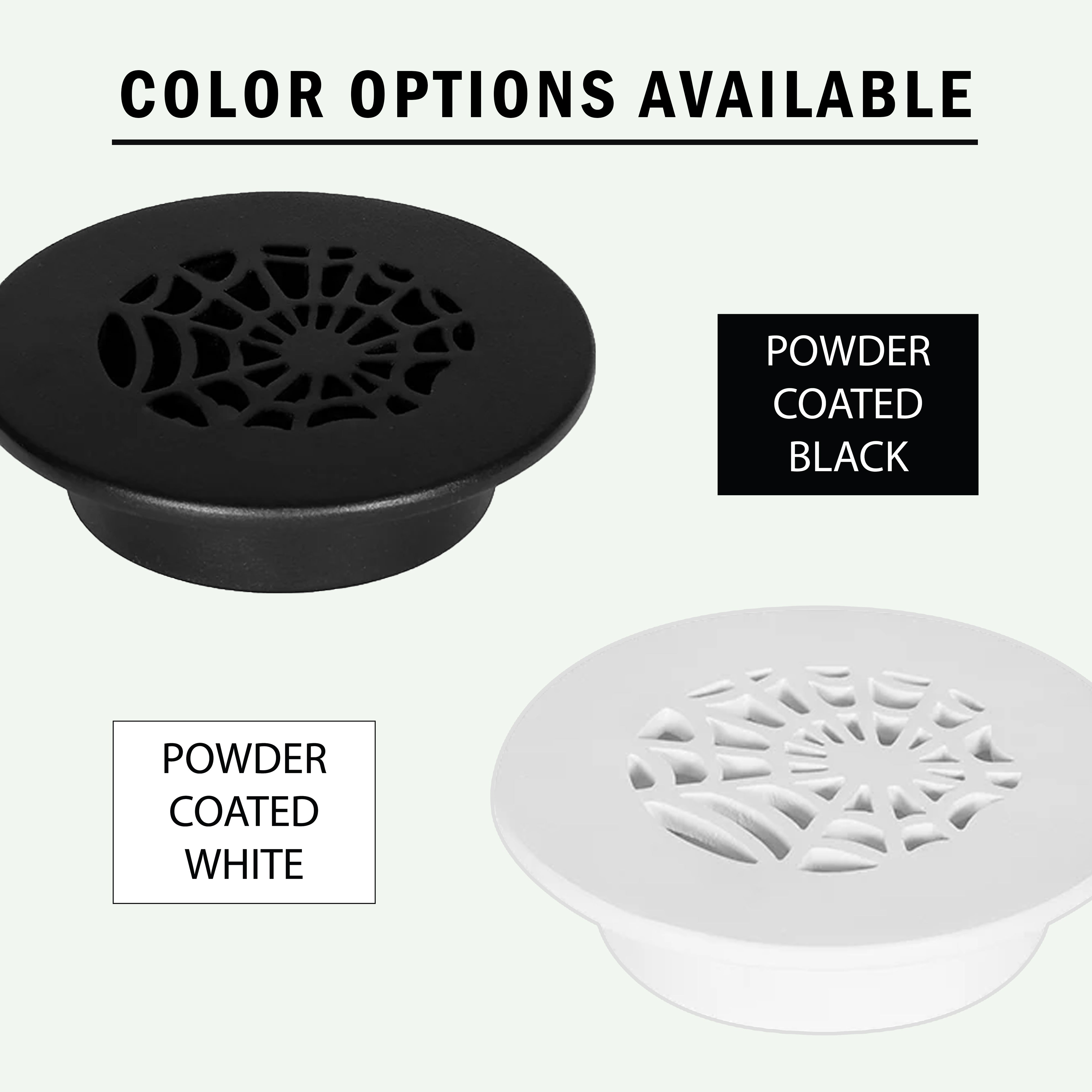 5" Duct (6-1/2" Overall) Spooky Gothic Round Vent Cast Aluminum