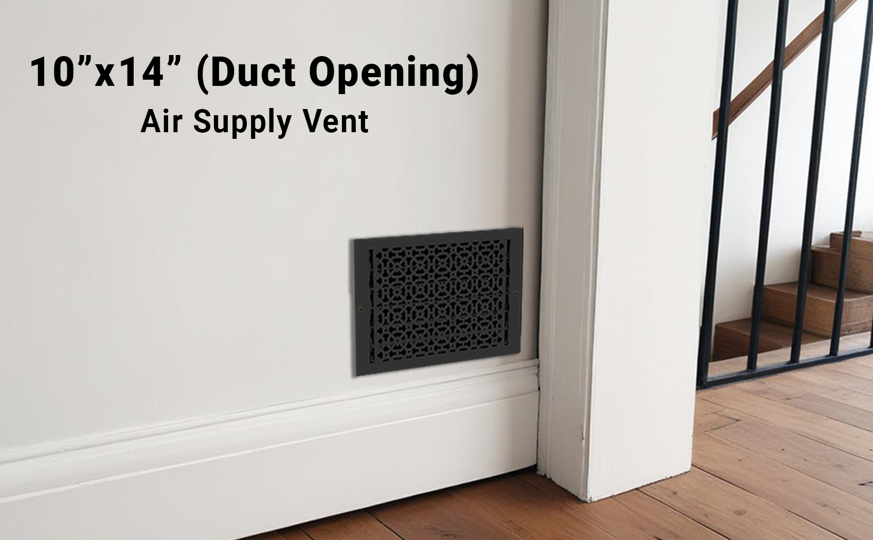 Achtek 10"x14" Solid Cast Aluminum Air Supply louvered Vent Powder Coated