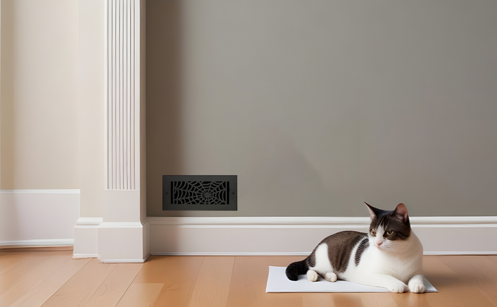 Spooky Gothic 4"x8" Solid Cast Aluminum louvered Air Supply | Powder Coated