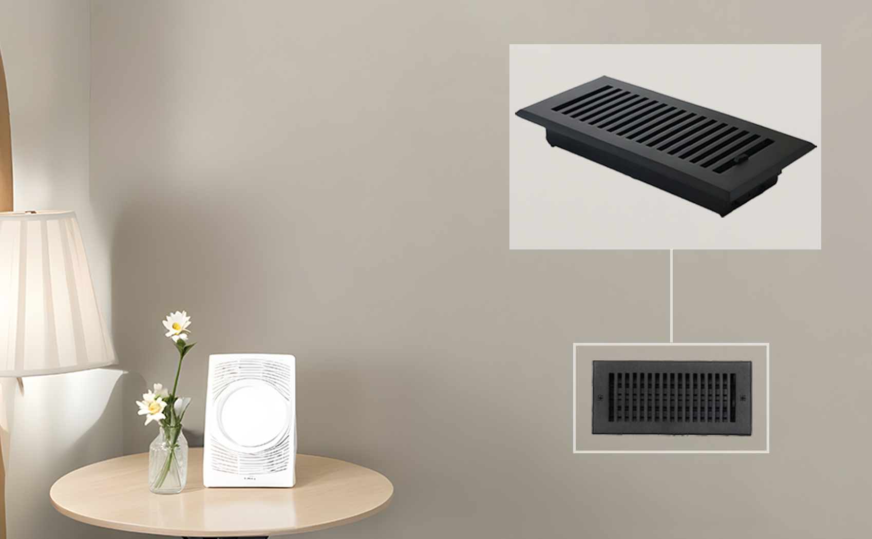 Sleek 4"x10" Solid Cast Aluminum louvered Air Supply | Powder Coated