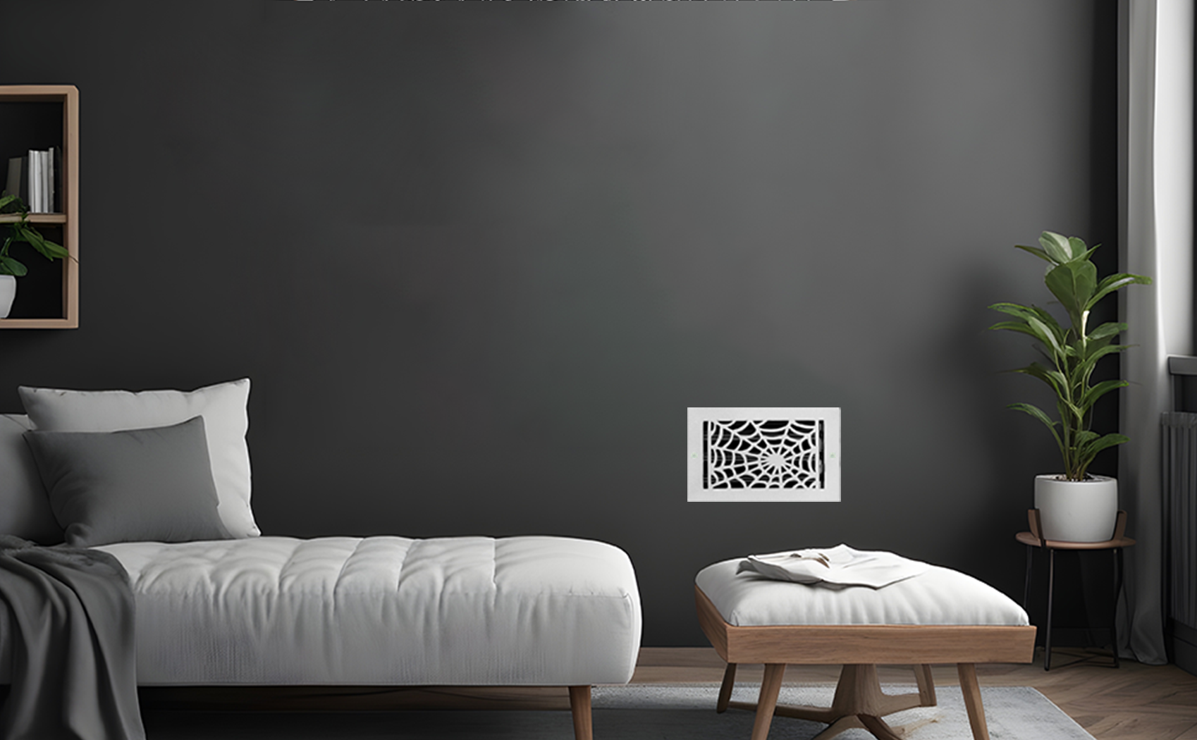 Spooky Gothic 6"x10" Solid Cast Aluminum louvered Air Supply | Powder Coated