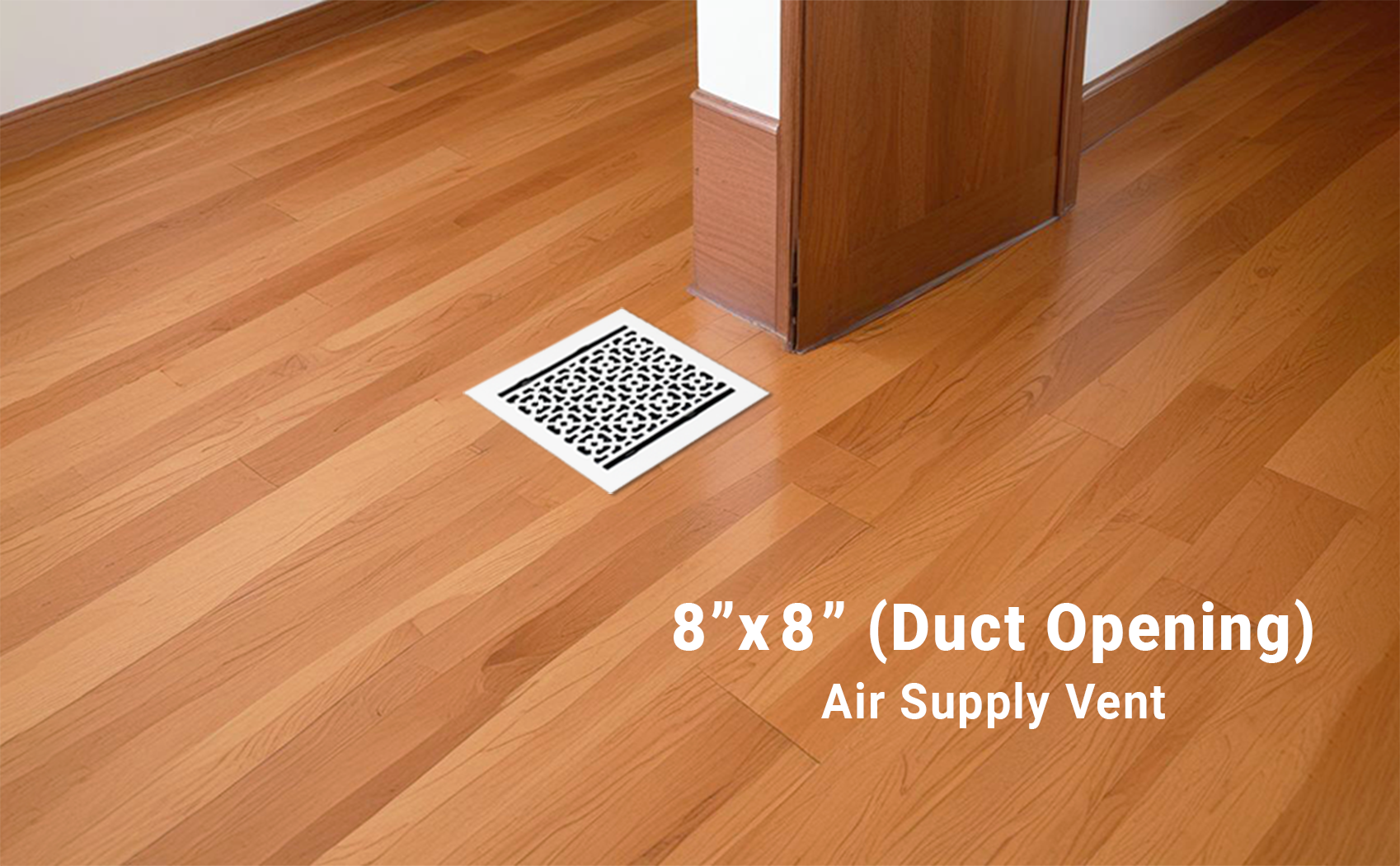 Achtek 8"x8" Solid Cast Aluminum Air Supply louvered Vent Powder Coated